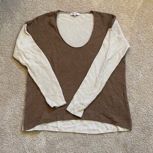Madewell Tan and Cream Knit Sweater